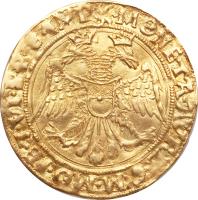 obverse of 1 Scudo d'Oro - Guglielmo VII (1494 - 1518) coin with MB# 50 from Italian States. Inscription: *MONETA. AVRE. G. M. MO. FE. 7. VI. PP. S. IMP.