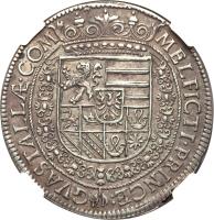 reverse of 1 Tallero - Ferrante II (1619 - 1620) coin with KM# 44 from Italian States. Inscription: MELFICTI. PRINC(EPS). (ET.) - GVASTAL(L)Æ. COM.