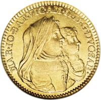 obverse of 1 Doppia - Vittorio Amadeo II (1675 - 1680) coin with KM# 296 from Italian States.