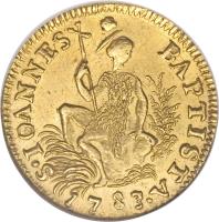 reverse of 1 Ruspone - Pietro Leopoldo (1765 - 1790) coin with C# 28 from Italian States. Inscription: S · IOANNES · * BAPTISTA 1783