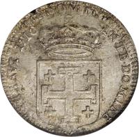 reverse of 1 Teston - Leopold I (1716 - 1717) coin with BD# 1578 from Lorraine. Inscription: IN · TE · DOMINE SPERAVI · 1716 ·