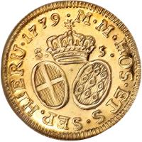 reverse of 5 Scudi - Emmanuel de Rohan (1779) coin with KM# 318 from Order of Malta.