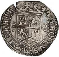 obverse of 2 Reales - Carlos I (1536 - 1541) coin with MB# 10 from Mexico.