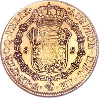 reverse of 8 Escudos - Fernando VII (1808 - 1812) coin with KM# 160 from Mexico.