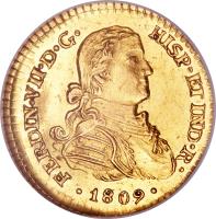 obverse of 1 Escudo - Fernando VII (1809 - 1812) coin with KM# 121 from Mexico.