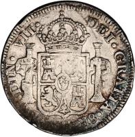 obverse of 8 Reales - Fernando VII - Zacatecas Royalist Coinage (1811) coin with KM# 190 from Mexico.