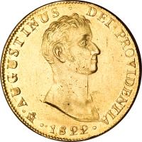 obverse of 8 Escudos - Agustin I Iturbide (1822) coin with KM# 313 from Mexico.