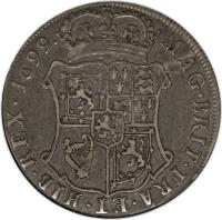 reverse of 40 Shillings - William III (1695 - 1700) coin with SP# 5684 from Scotland.