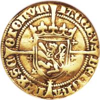 reverse of 1/2 Rider - James III (1461 - 1488) coin with SP# 5260 from Scotland.