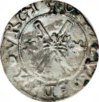 reverse of 1 Bawbee - Mary I (1542 - 1558) coin with SP# 5433 from Scotland. Inscription: OPPIDVM EDINBVRGI