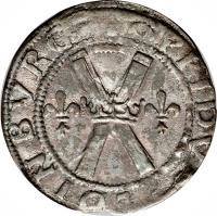 reverse of 1 Bawbee - James V (1538 - 1542) coin with SP# 5384 from Scotland. Inscription: + OPPIDVM EDINBURGI