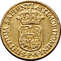 reverse of 1 Escudo - Felipe V (1729 - 1739) coin with KM# 343 from Spain.