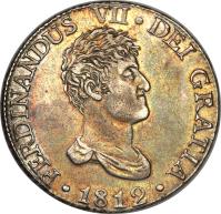 obverse of 8 Reales - Fernando VII (1812 - 1813) coin with KM# 477 from Spain.