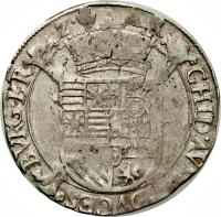 reverse of 1 Escalin - Alberto & Isabella (1612 - 1621) coin with KM# 47 from Spanish Netherlands.