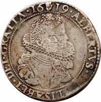 obverse of 1/2 Ducaton - Alberto & Isabella (1618 - 1621) coin with KM# 48 from Spanish Netherlands.