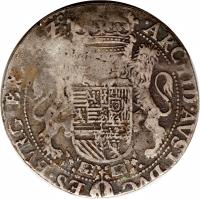 reverse of 1/2 Ducaton - Alberto & Isabella (1618 - 1621) coin with KM# 48 from Spanish Netherlands.