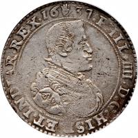 obverse of 1 Ducaton - Felipe IV (1636) coin with KM# 72 from Spanish Netherlands.