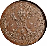 reverse of 1 Liard - Carlos II (1679 - 1691) coin with KM# 91 from Spanish Netherlands.