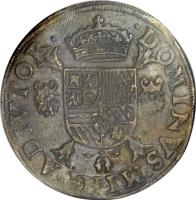 reverse of 1 Ecu - Felipe II (1557 - 1597) coin with GH# 210.1 from Spanish Netherlands.