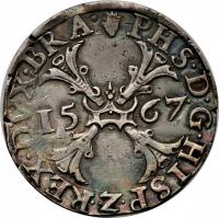 obverse of 1 Ecu - Felipe II (1567 - 1568) coin with GH# 240.1 from Spanish Netherlands.