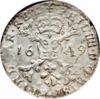 obverse of 1 Patagon - Felipe IV (1622 - 1665) coin with KM# 34 from Spanish Netherlands.