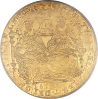 obverse of 2 Souverain d'Or - Alberto & Isabella (1599 - 1621) coin with KM# 23 from Spanish Netherlands.