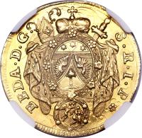 obverse of 1 Ducat - Beda Angehrn (1781) coin with KM# 38 from Swiss cantons. Inscription: BEDA · D · G.	S · R · I · P