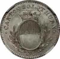 obverse of 5 Batzen (1809 - 1811) coin with KM# 68 from Swiss cantons. Inscription: * CANTON SOLOTHURN *