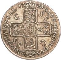 reverse of 1 Crown - George I (1716 - 1726) coin with KM# 545 from United Kingdom. Inscription: BRVN ET · L · DVX S · R · I · A · TH ET · EL · 17 23 ·