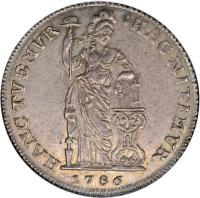 reverse of 3 Gulden (1786) coin with KM# 54 from Netherlands East Indies.