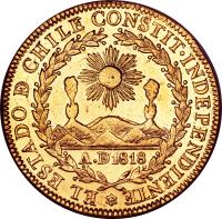 obverse of 8 Escudos (1818 - 1834) coin with KM# 84 from Chile.