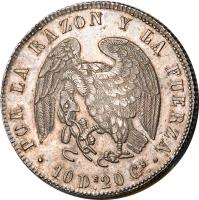 obverse of 8 Reales (1837 - 1849) coin with KM# 96 from Chile.