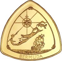 reverse of 60 Dollars - Elizabeth II - Bermuda Triangle (1996) coin with KM# 93 from Bermuda. Inscription: BERMUDA