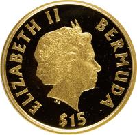 obverse of 15 Dollars - Elizabeth II - Tall ships - 4'th Portrait (2000) coin with KM# 118 from Bermuda. Inscription: ELIZABETH II BERMUDA IRB $15