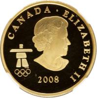 obverse of 75 Dollars - Elizabeth II - Inukshuk (2008) coin with KM# 820 from Canada. Inscription: CANADA · ELIZABETH II · 2008