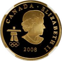 obverse of 75 Dollars - Elizabeth II - Four Host First Nations (2008) coin with KM# 821 from Canada. Inscription: CANADA · ELIZABETH II 2008