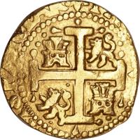 obverse of 8 Escudos - Felipe V - Colonial Cob Coinage (1701 - 1747) coin with KM# 38 from Peru.