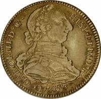 obverse of 4 Escudos - Carlos III (1785 - 1789) coin with KM# 81a from Peru.