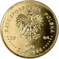 obverse of 2 Złote - 15 Years of the Senate of the Republic of Poland (2004) coin with Y# 503 from Poland. Inscription: RZECZPOSPOLITA POLSKA 2004 ZŁ 2 ZŁ