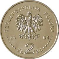 obverse of 2 Złote - XXVIIIth Olympic Games - Athens 2004 (2004) coin with Y# 516 from Poland. Inscription: RZECZPOSPOLITA POLSKA 2004 ZŁ 2 ZŁ