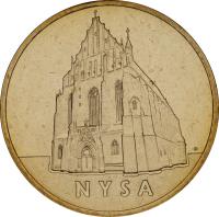 reverse of 2 Złote - Nysa (2006) coin with Y# 570 from Poland. Inscription: NYSA