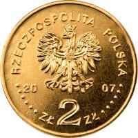 obverse of 2 Złote - 75th Anniversary of Breaking Enigma Codes (2007) coin with Y# 586 from Poland. Inscription: RZECZPOSPOLITA POLSKA 2007 Zł 2 Zł