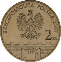 obverse of 2 Złote - Płock (2007) coin with Y# 617 from Poland. Inscription: RZECSPOSPOLITA POLSKA 2007 2 Zł