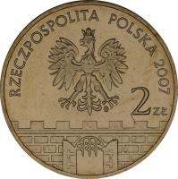 obverse of 2 Złote - Racibórz (2007) coin with Y# 619 from Poland. Inscription: RZECZPOSPOLITA POLSKA 2007 2 ZŁ