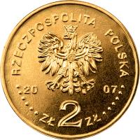 obverse of 2 Złote - Monuments of Material Culture in Poland - Medieval Town of Toruń (2007) coin with Y# 622 from Poland. Inscription: RZECZPOSPOLITA POLSKA 20 07 ZŁ2ZŁ