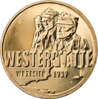 reverse of 2 Złote - September 1939 (2009) coin with Y# 694 from Poland. Inscription: WESTERPLATTE WRZESIEN 1939