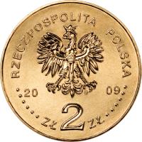 obverse of 2 Złote - Poles Who Saved the Jews: Irena Sendlerowa, Zofia Kossak-Szczucka and Sister Matylda Getter (2009) coin with Y# 703 from Poland. Inscription: RZECZPOSPOLITA POLSKA 2009 ZŁ 2 ZŁ