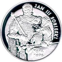 reverse of 10 Złotych - Polish Kings and Princes: Jan III Sobieski (1674-1696) (2001) coin with Y# 458 from Poland.