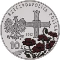 obverse of 10 Złotych - General Wladyslaw Anders (1892-1970) (2002) coin with Y# 441 from Poland. Inscription: RZECZPOSPOLITA POLSKA 10 ZŁ 2002