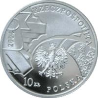 obverse of 10 Złotych - Polish Police 85th Anniversary (2004) coin with Y# 502 from Poland.